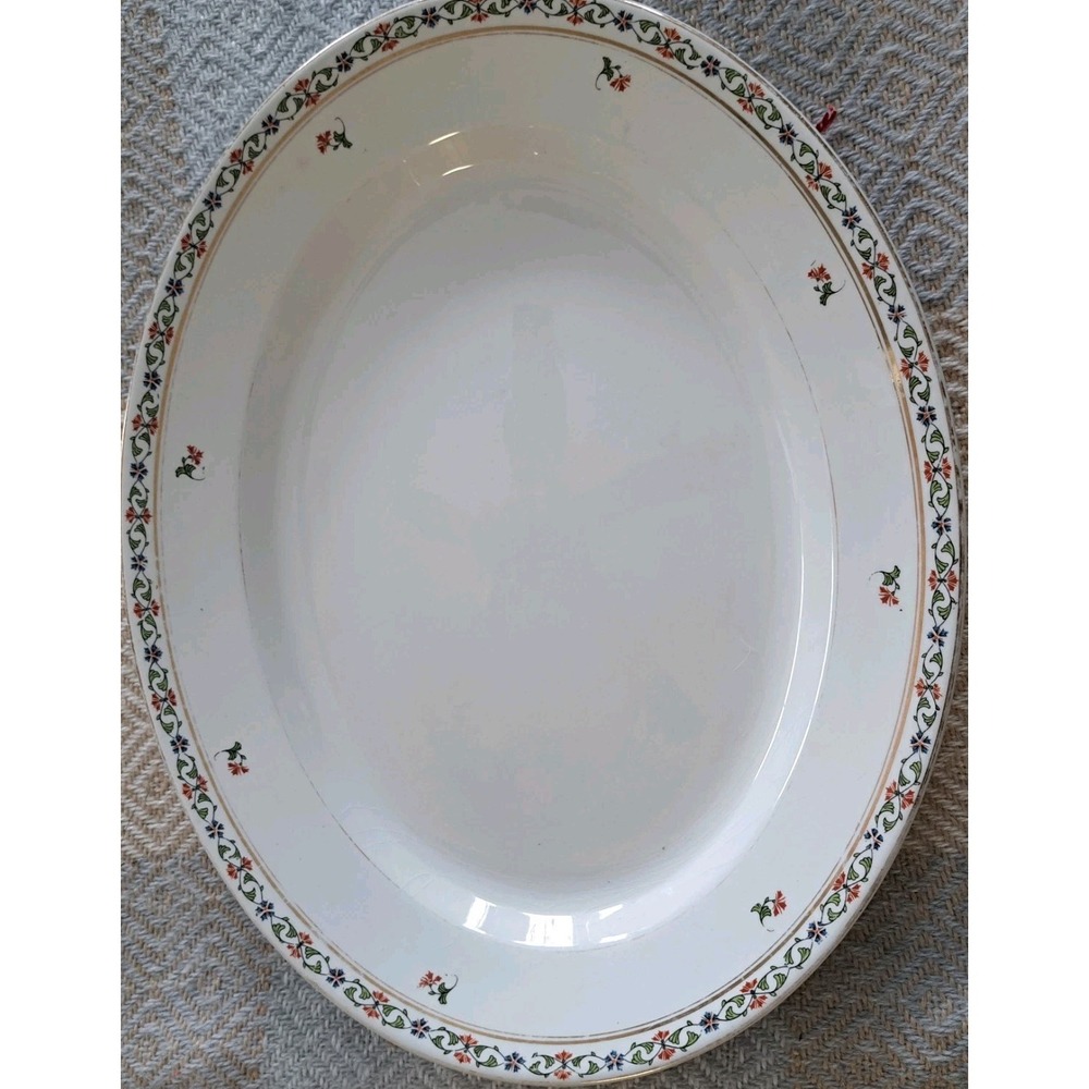 John Maddock & Sons Royal Vitreous England Antique Large Oval Serving Platter